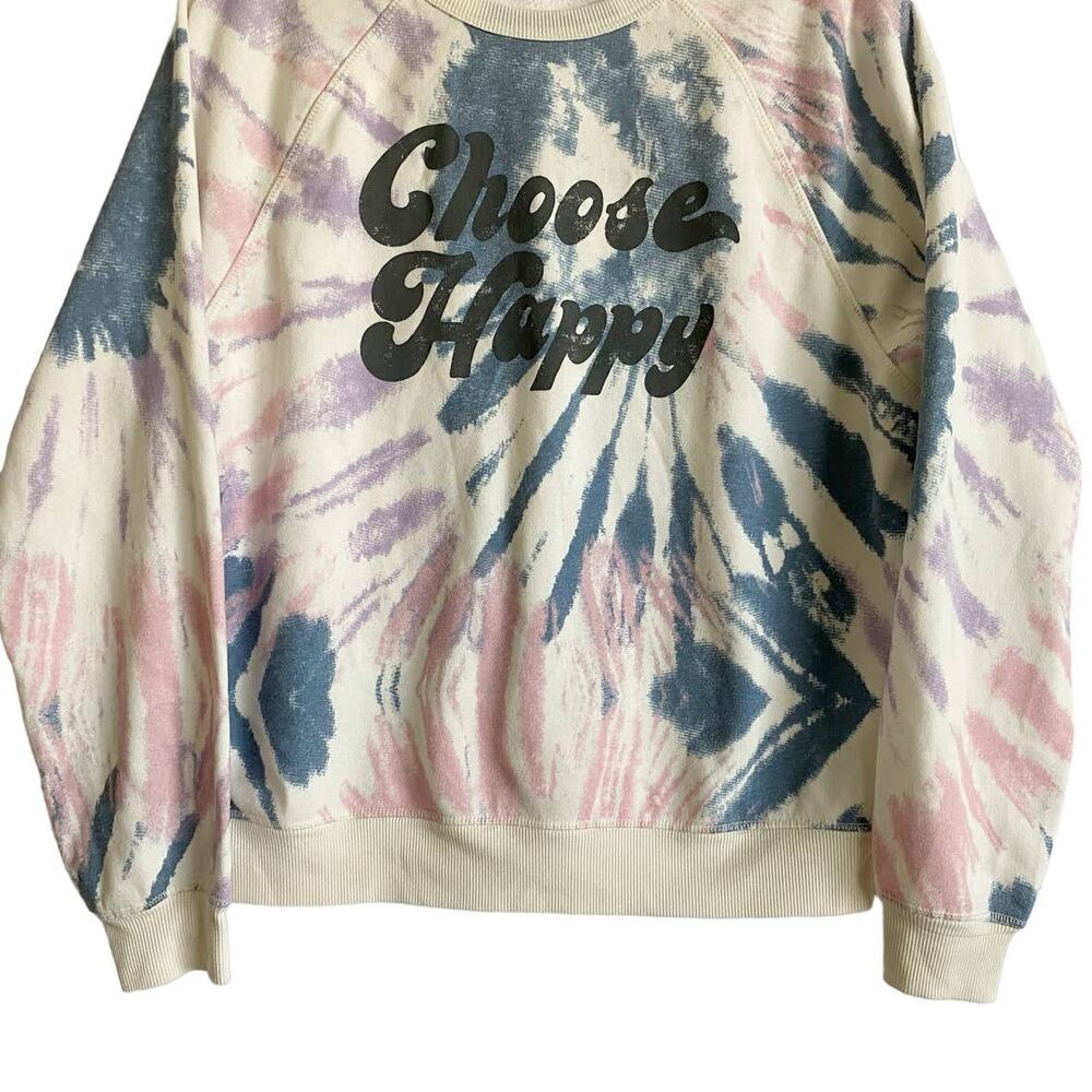 Grayson Threads Womens Choose Happy Long Sleeve Sweatshirt‎ Multicolor SZ S - Picture 4 of 12